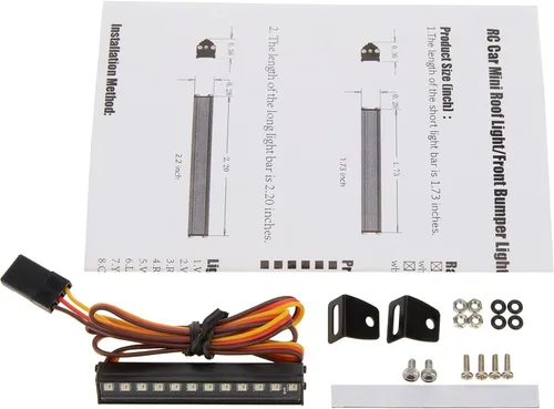 Vista 2 de DKKY SCX24 - Barra de luz de techo para AXIAL SCX24 Bronco C10 JLU Gladiator Deadbolt 1/24 RC Crawler Upgrades, 12 cuentas + 8 modos de iluminación