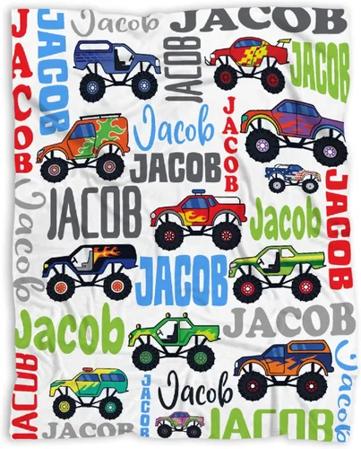 Vista 104 de Manta de bebé con texto en inglés «Just A Boy Who Loves Trucks» para niños y niñas, manta súper suave para envolver al recién nacido, acogedora