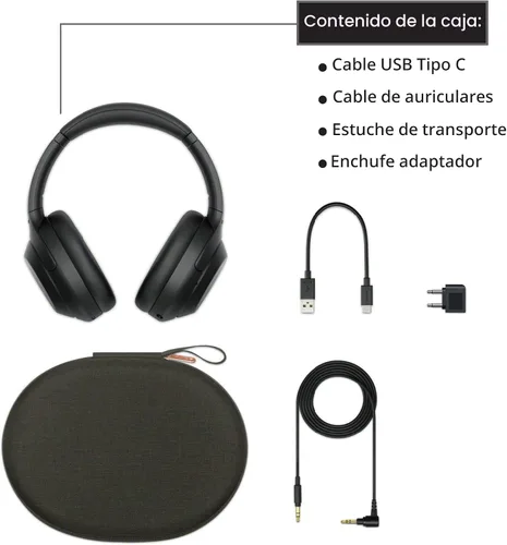 Vista 6 de Sony WH-1000XM4 Auriculares inalámbricos premium con cancelación de ruido sobre la oreja con micrófono para llamadas telefónicas y control de voz