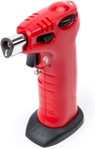 Vista 2 de Fox Run Mini linterna de butano Crème Brûlée, 3.75 x 1.75 x 5.5 pulgadas, rojo