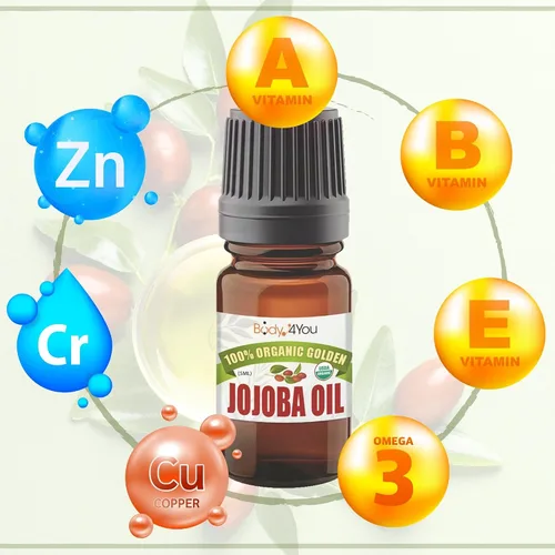 Vista 4 de BodyJ4You Aceite de jojoba orgánico para piercings - USDA 100% puro prensado en frío aceite para estiramiento de orejas - Cuidado de la nariz