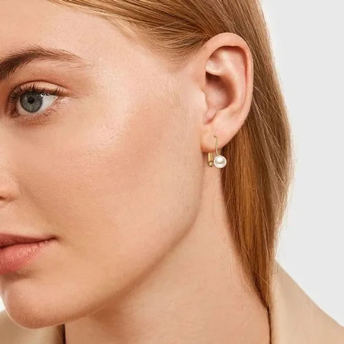 Vista 4 de FANZE 3Pairs 14K Gold Plated Earrings Set, Hoop Earrings, Dangle Huggie Earrings Lightweight, Jewelry Gift Women Girls
