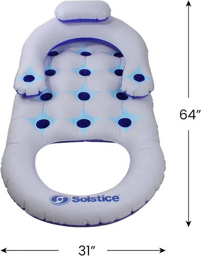 Vista 5 de Flotador inflable de piscina inflable del solsticio - 64" - azul y blanco