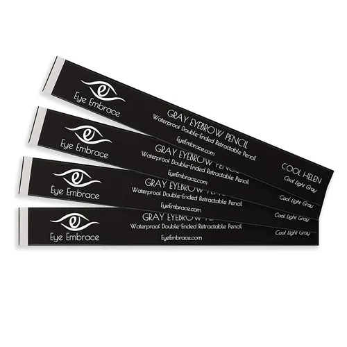 Vista 9 de Eye Embrace Cool Helen: Lápiz de Cejas Gris Claro – Impermeable, Automático de Doble Punta con Punta Angulada y Cepillo Spoolie, Libre de Crueldad