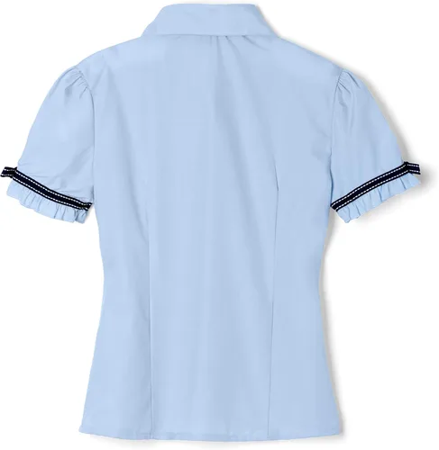Vista 2 de French Toast blusa de cinta con moño, manga corta, para niña Azul claro