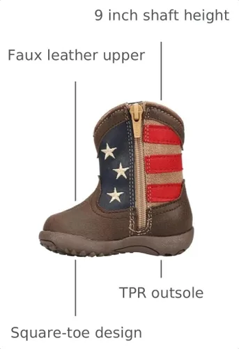 Vista 5 de ROPER Botas casuales de media pantorrilla con punta cuadrada para niñas pequeñas Azul