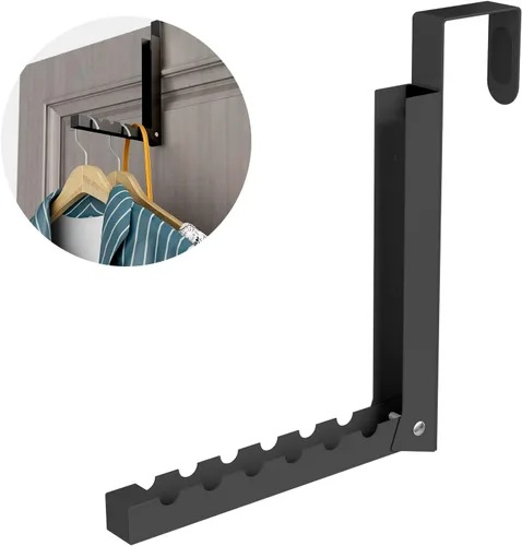 Vista 2 de ZMBESUP Perchero Plegable para Colgar Sobre la Puerta para Secar Ropa, Perchero Plegable para Colgar Abrigos para Cuarto de Lavandería