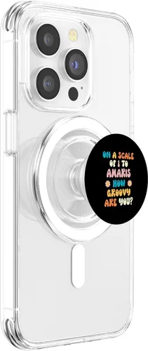 Vista 3 de AMARIS Cute Retro Girls Groovy AMARIS Personalized Name PopSockets MagSafe PopGrip for iPhone