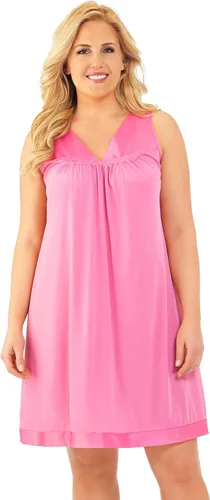 Vista 7 de Exquisite Form Women's 30107 Nylon Tricot Sleeveless Short Knee Length Nightgown Amaranto