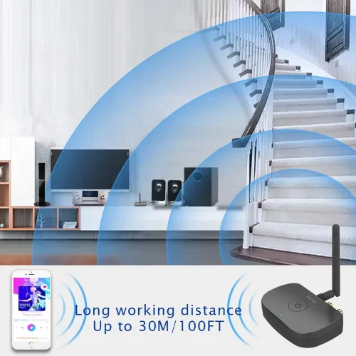 Vista 8 de Besign BE-RCA Receptor de música Bluetooth de largo alcance, adaptador de audio inalámbrico para altavoces con cable o sistema estéreo