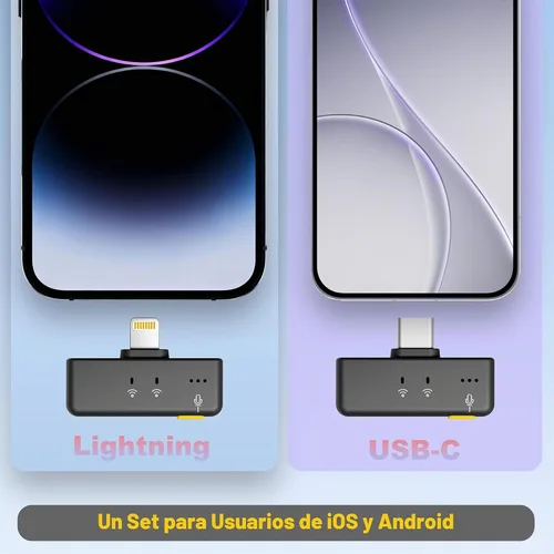 Vista 6 de BSONE Micrófono Lavalier inalámbrico para iPhone y Android, mini micrófono con clip con funda de carga, micrófonos profesionales recargables