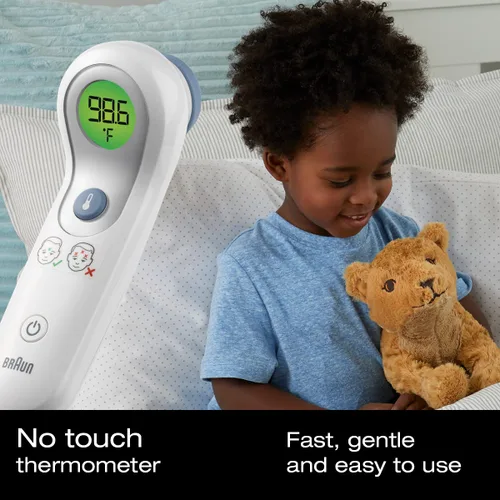 Vista 10 de Braun - Termómetro sin contacto y de frente - Termómetro sin contacto para adultos, bebés, niños pequeños y niños, orientación de fiebre codificada