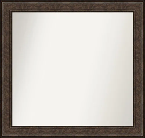 Vista 213 de Amanti Art Espejo de pared personalizado no biselado (25 x 25 pulgadas), marco de bronce acentuado, varios tamaños personalizados, espejo de baño