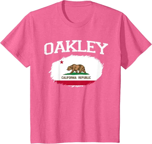 Vista 39 de OAKLEY CA CALIFORNIA Flag Vintage USA Sports Hombre Mujer Camiseta, Negro