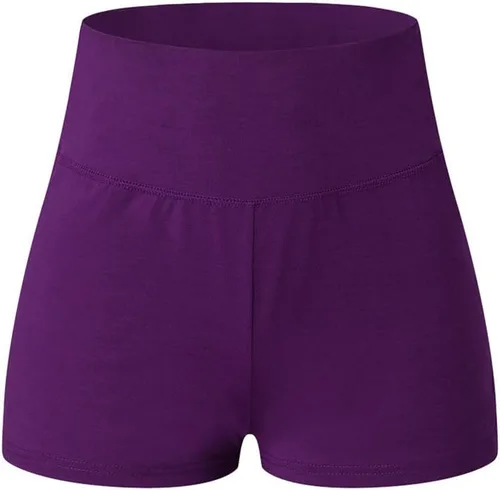 Vista 3 de Pantalones cortos para mujer de cintura alta, para fitness, yoga, yoga, secado rápido, pantalones cortos para correr