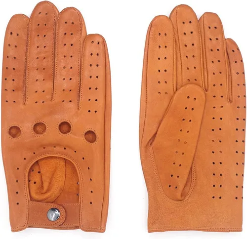 Vista 3 de Harssidanzar Guantes de conducción de piel de cordero para hombre GM026