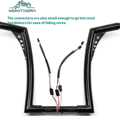 Vista 6 de MoKitDora Mazo de cables extendido para manillar CAN-Bus Switch Cableado para Harley Softail Touring Dyna Sportster Modelos 8 pulgadas