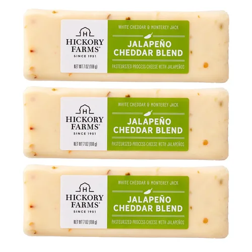 Vista 10 de Hickory Farms Mezcla de queso cheddar ahumado, paquete de 3, 10 onzas cada uno - Artículo de comida para charcutería