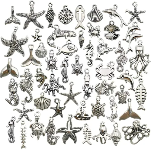 Vista 6 de 100 Uds. a granel lotes mini encantos de bronce antiguo para suministros de fabricación de joyas DIY material de artesanía accesorios pulsera