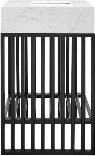 Vista 4 de Modway Gridiron - Tocador de baño de acero inoxidable de 24 pulgadas, color negro