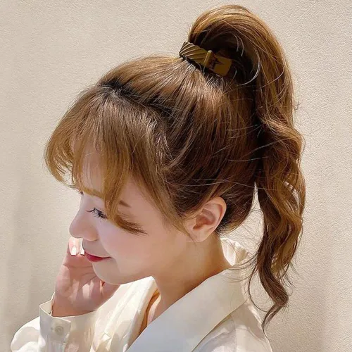 Vista 6 de 8 pinzas para el cabello con hebilla de cola de caballo mate grande, clip de garra de cola de caballo alta, accesorios antideslizantes