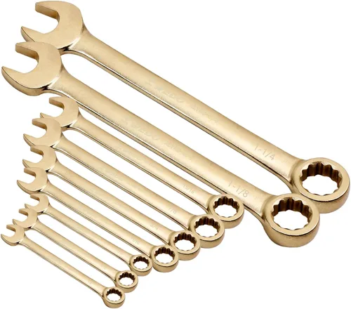 Vista 17 de WEDO Llave combinada sin chispas, llave combinada de seguridad sin chispas, bronce de aluminio, forja, DIN 3113, certificado BAM y FM, tamaño 1