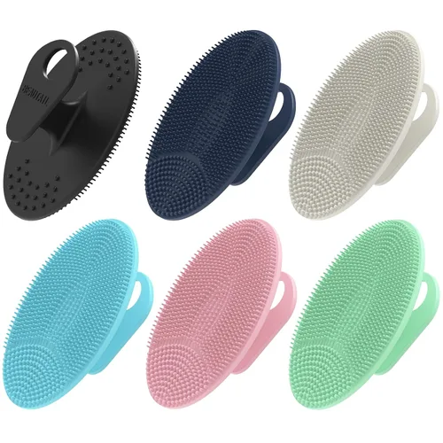 Vista 7 de BEAUTAIL - Cepillo de limpieza facial manual de silicona para hombres y mujeres, 6 unidades, exfoliante facial suave, cepillo facial exfoliante