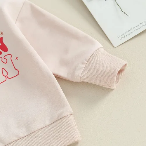 Vista 3 de Lamuusaa Ropa de bebé recién nacido, sudadera con cuello redondo y cuello redondo, 2 piezas, ropa de invierno 0-3T