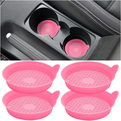 Vista 9 de Mandark Portavasos para automóvil, tapete de silicona antideslizante para aislamiento de vehículos, impermeable, a prueba de tambores, empotrado