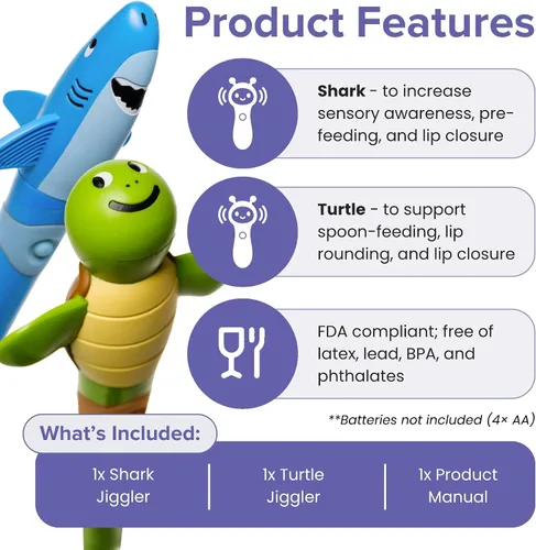 Vista 3 de TalkTools Jiggler - Masajeador facial oral - Herramienta de conciencia sensorial para mandíbula y labios Mejora las habilidades del habla