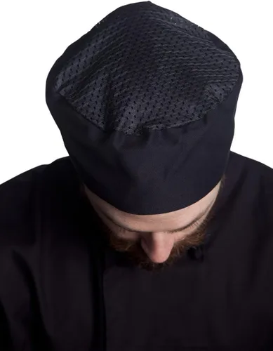 Vista 4 de Fiumara Appare L - Gorra de calavera ventilada con parte trasera elástica y parte superior de malla, gorro de chef para adultos, talla única
