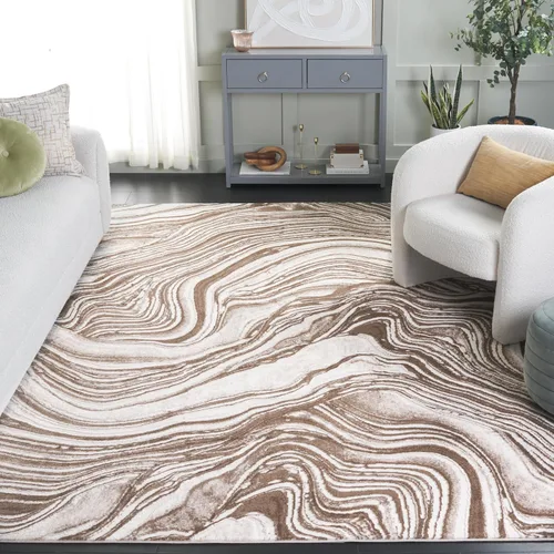 Vista 28 de SAFAVIEH Meadow Collection - Alfombra para pasillo, 2 x 7 pies, azul y gris, diseño abstracto moderno, no desprende pelusa y de fácil cuidado, ideal