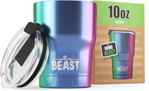 Vista 44 de Beast Vaso de 10 oz de Acero Inoxidable con Aislamiento al Vacío para Café y Hielo de Doble Pared Termo de Viaje (Blanco Ártico)