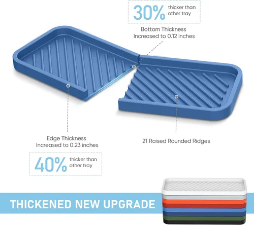 Vista 2 de EG-SIPRO Bandeja Organizadora de Fregadero de Cocina, Soporte para Esponja para Fregadero de Cocina Bandeja de Mostrador de Baño Portaesponjas