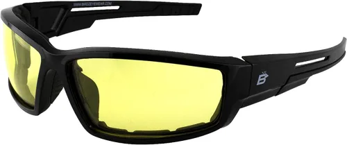 Vista 9 de Gafas de sol Swoop antiniebla acolchadas para motocicleta, marco negro con lente amarilla
