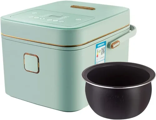 Vista 9 de Inicio Olla arrocera multifuncional 3L - Olla a presión de panel táctil de 550 W, utensilios de cocina inteligentes, verde