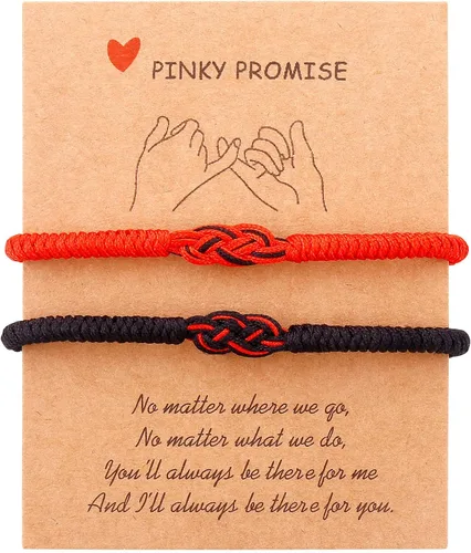 Vista 51 de Pulseras tibetanas hechas a mano con cuerda roja para él y ella, pulsera de la amistad, pulsera de la amistad, hilo negro y rojo para protección