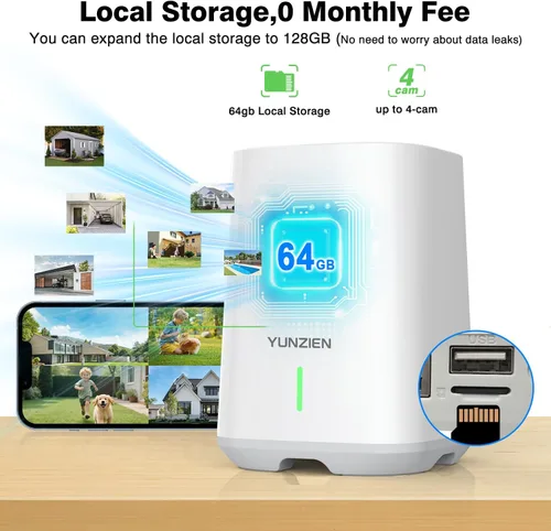 Vista 4 de Cámaras de seguridad inalámbricas para exteriores, sistema de cámara de seguridad de doble lente alimentado por energía solar, kit de cámara