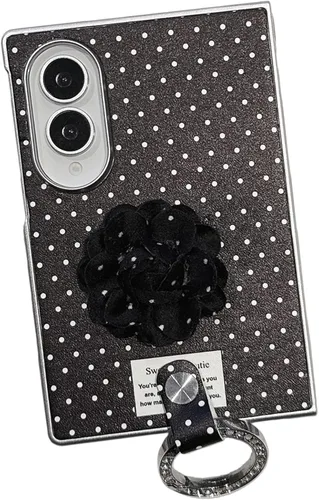 Vista 12 de Yatchen Funda de piel de lujo para Samsung Galaxy Z Flip 3, bonita pintura de paisaje para mujer, dermatoglífico, protector de parachoques de Valle