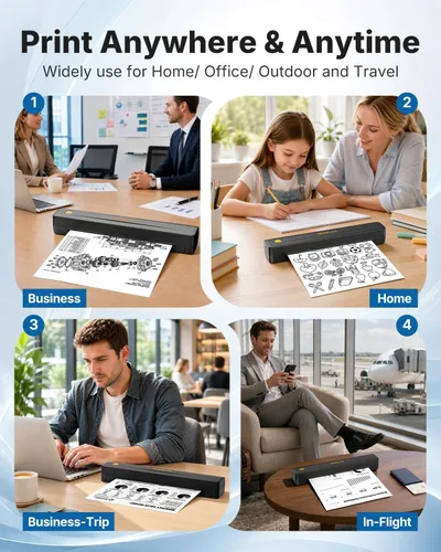 Vista 8 de Rongta Impresora portátil térmica Bluetooth para viajes