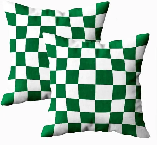Vista 25 de Fundas de almohada decorativas de 16 x 16 pulgadas, patrón blanco y negro de tablero de ajedrez para sofá, fundas de cojín de granja para decoración