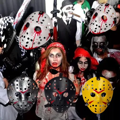 Vista 7 de Máscara de Jason para Halloween, disfraz de cosplay de hockey