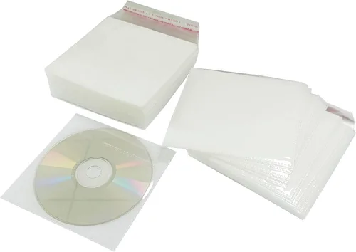 Vista 7 de Fundas para CD/DVD/BluRay, funda de plástico de repuesto de doble cara para carpetas de almacenamiento de CD y DVD, paquete de 100 unidades (azul)