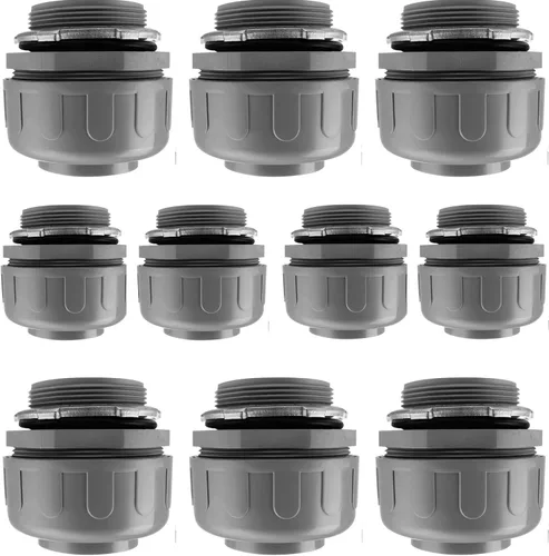 Vista 7 de Conector hermético de líquido de 2 pulgadas, conector de conducto eléctrico no metálico, conector de conducto flexible de PVC (2 unidades, 90 grados)