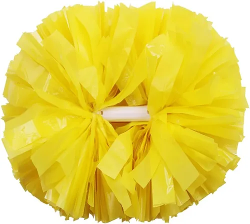 Vista 17 de Hooshing - Paquete de 2 pompones de animadora con mango tipo bastón, pompones para espíritu de equipo, deportes, bailes, animación, para niños Negro