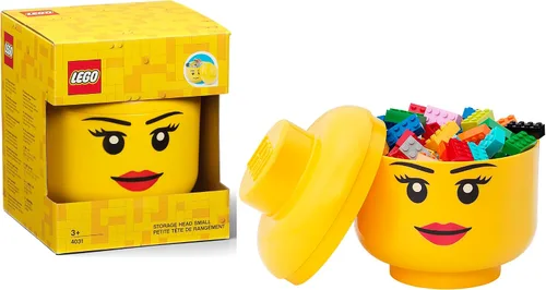 Vista 4 de LEGO - Cabezal de almacenamiento (pequeño), caja de almacenamiento de Amarillo brillante