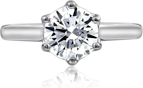 Vista 8 de Tienda Collection Sterling Silver Solitaire Ring set with Round Infinite Elements Cubic Zirconia