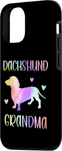 Vista 2 de Carcasa para iPhone 14 con diseño de perro salchicha abuela Wiener Dog Nana Rainbow Watercolor Case