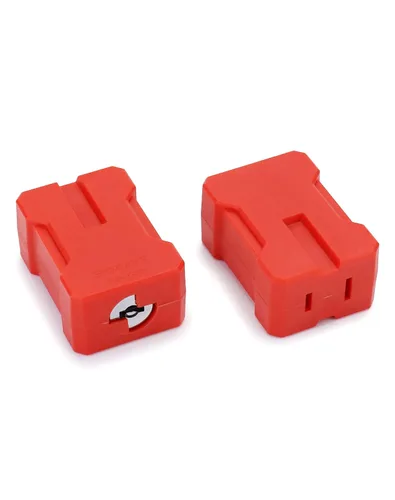Vista 7 de QWORK Dispositivo de bloqueo del enchufe del cable eléctrico, 2 paquetes de bloqueo de enchufe de seguridad, con llaves diferentes, se ajusta a