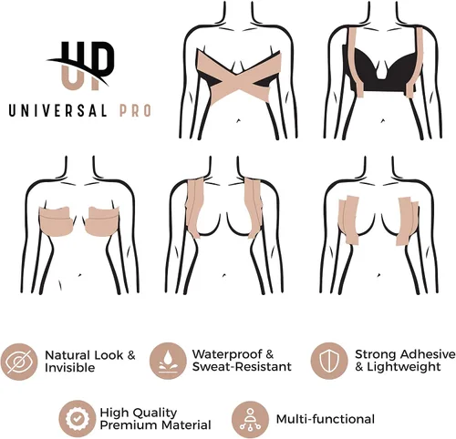 Vista 5 de Boob Tape BoobyTape for Breast Lift Tape A-E Cup Push Up in All Dress Tape with Reusable Nipplecover AdhesiveBob Tape